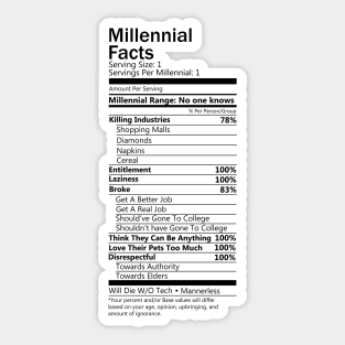 Millennial Facts Sticker